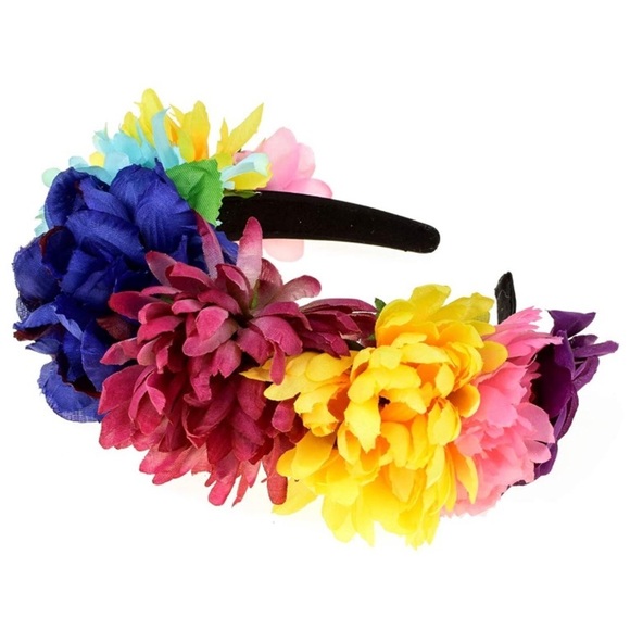 COLORFUL Frida K DAY OF DEAD FLOWER CROWN HEADBAND
